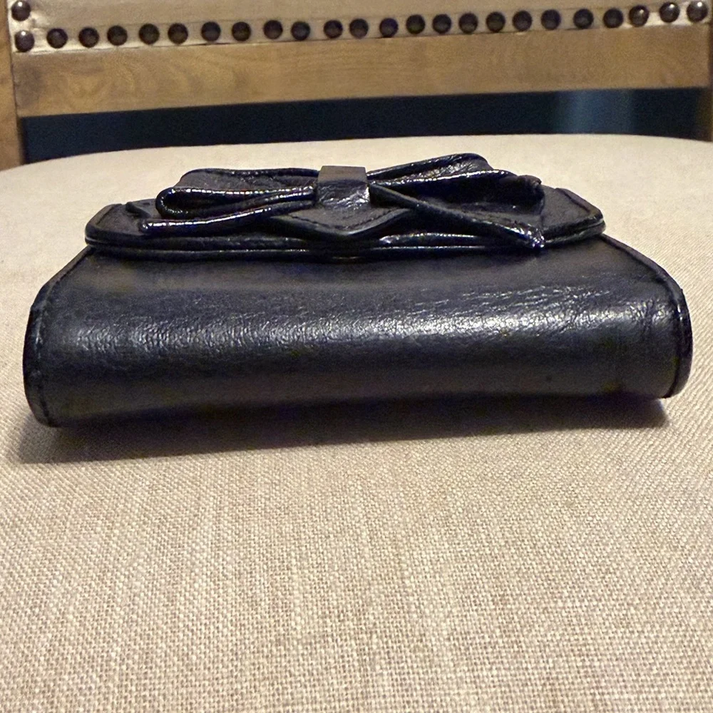 Betsey Johnson Vintage Leather Black Bow Wallet